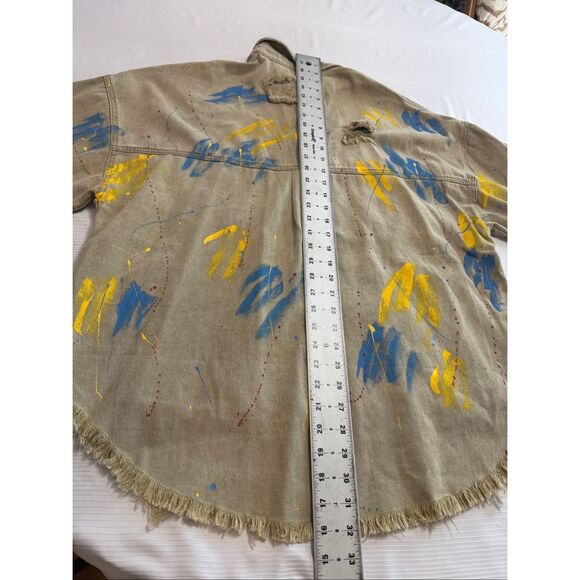 POL Paint Splatter Art To Wear Jacket Shirt Shacket Size Small - Picture 12 of 12